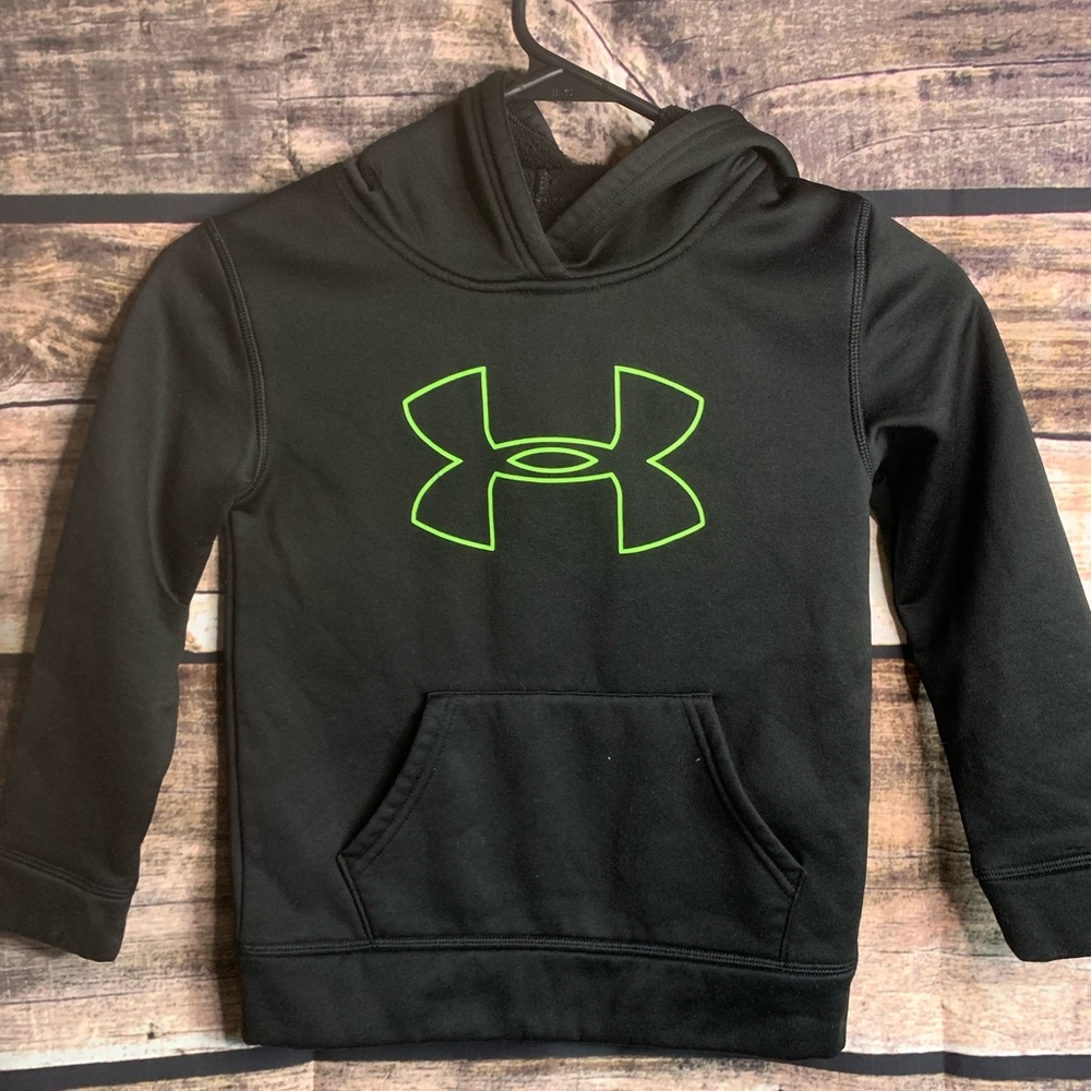 UNDER AMOUR Size 6 Boys Black Graphic Hoodie